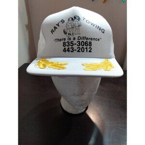Vintage Snapback Hat Mesh Trucker Tow Truck Funny Gold Leaf 80s 90s